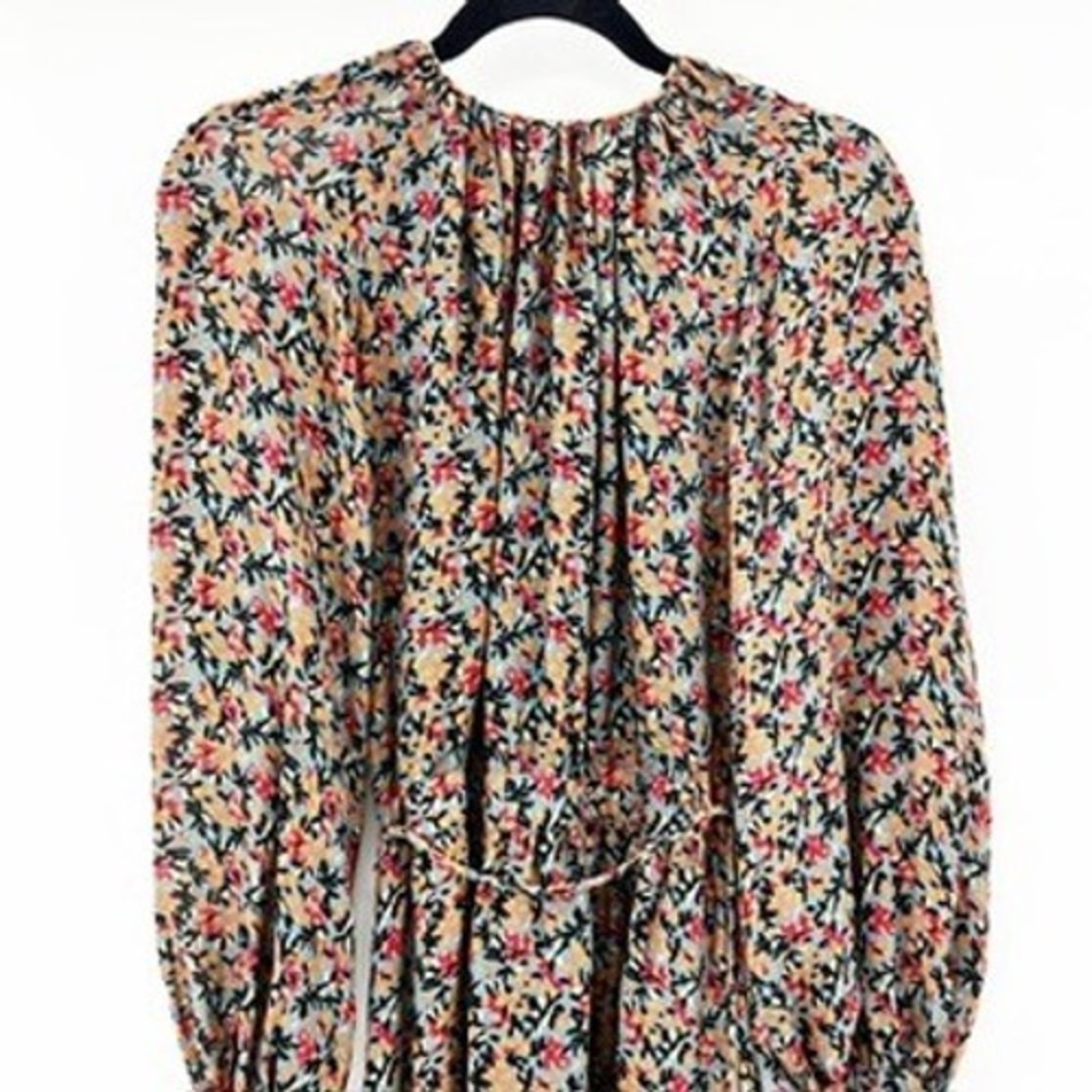 Derek Lam New York Floral Print Long Sleeve Belted Midi Dress Women's - Picture 4 of 7
